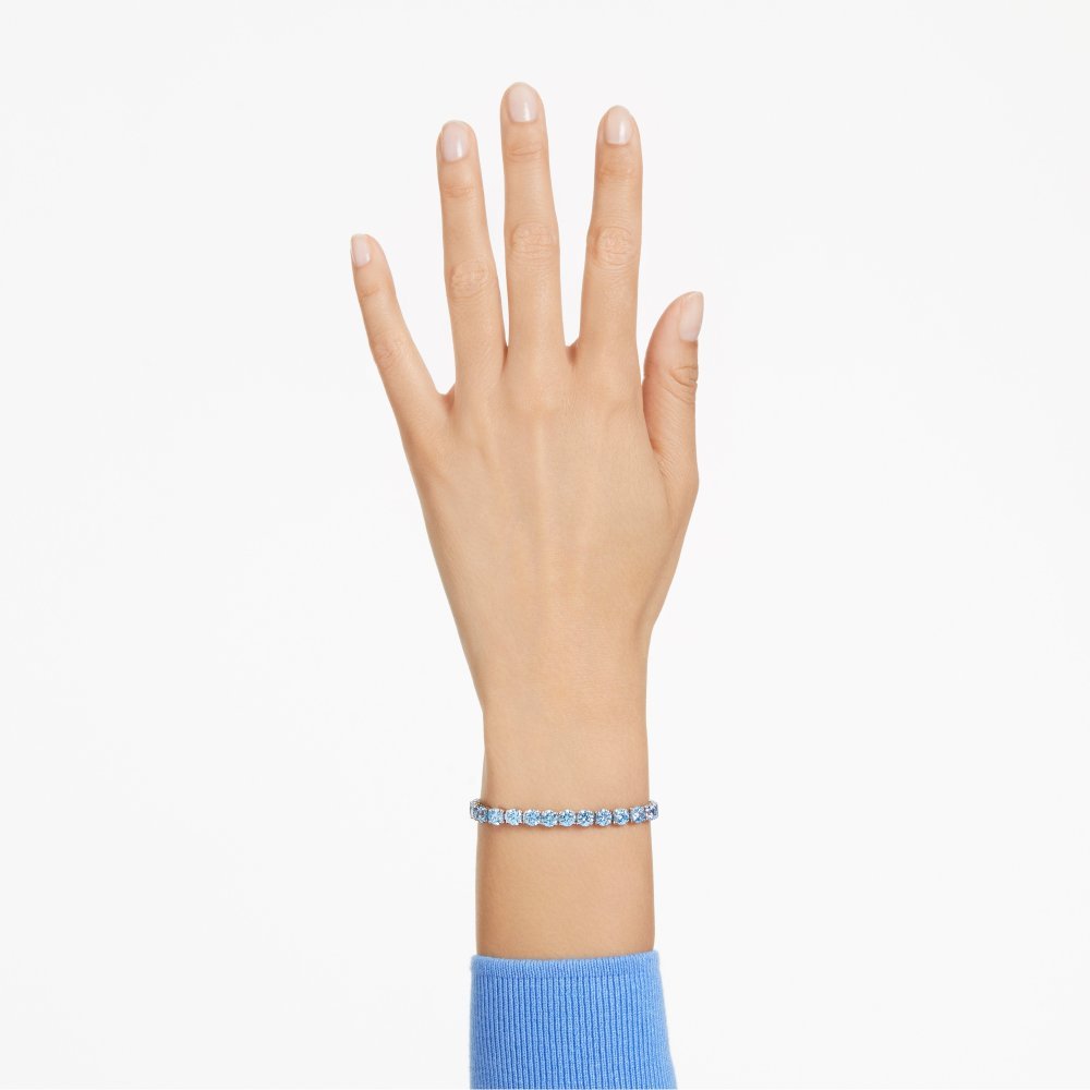 Swarovski - Braccialetto Matrix Tennis - Blu - Rodio