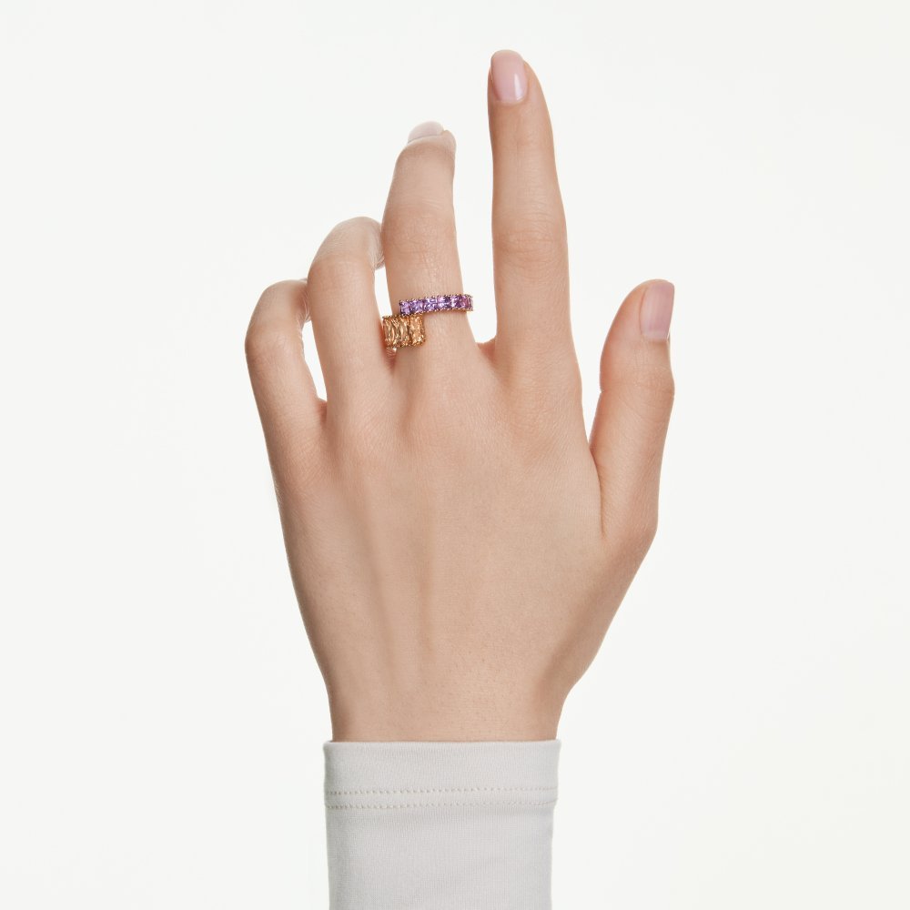 Swarovski - Anello Matrix - Placcato Color Oro - Viola