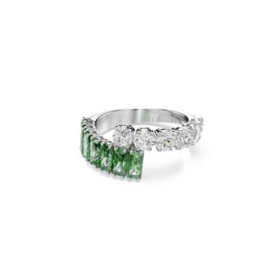Swarovski - Anello Matrix - Placcato Rodio - Verde