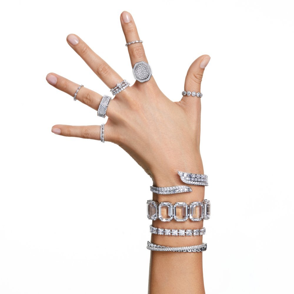 Swarovski - Anello Una Angelic - Placcato Rodio - Bianco