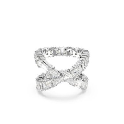 Swarovski - Anello Hyperbola - Placcato Rodio - Bianco
