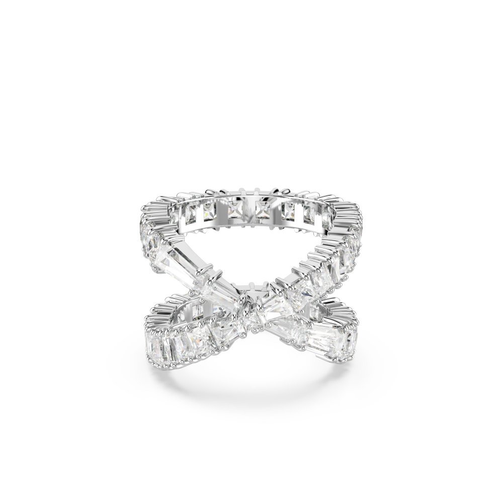 Swarovski - Anello Hyperbola - Placcato Rodio - Bianco