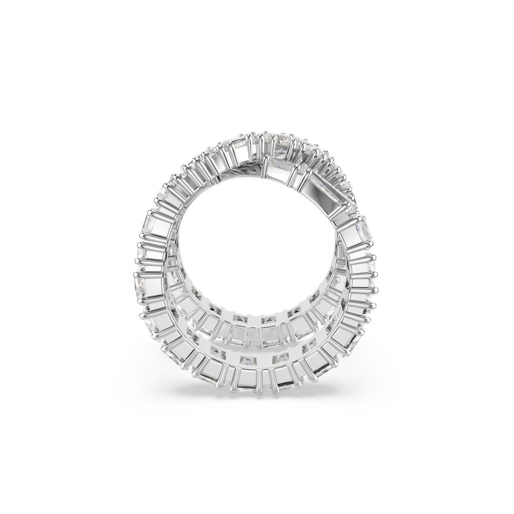 Swarovski - Anello Hyperbola - Placcato Rodio - Bianco