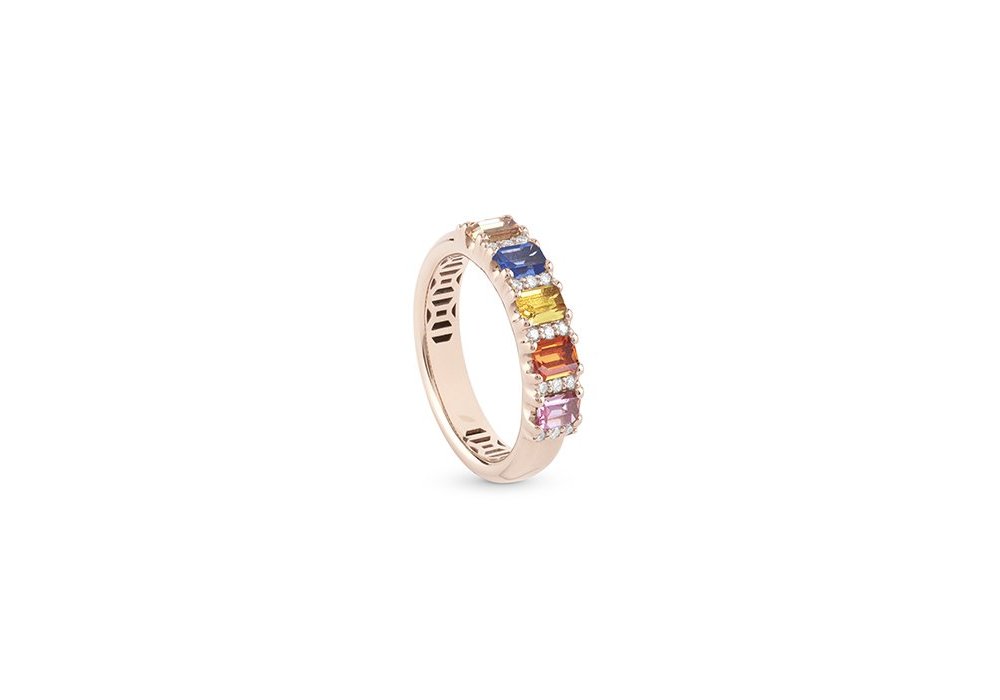 Salvini - Anello Iris - Oro Rosa - Diamante/Zaffiro