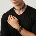 Giovanni Raspini - Bracciale Cuoio - Argento 925 - Nero