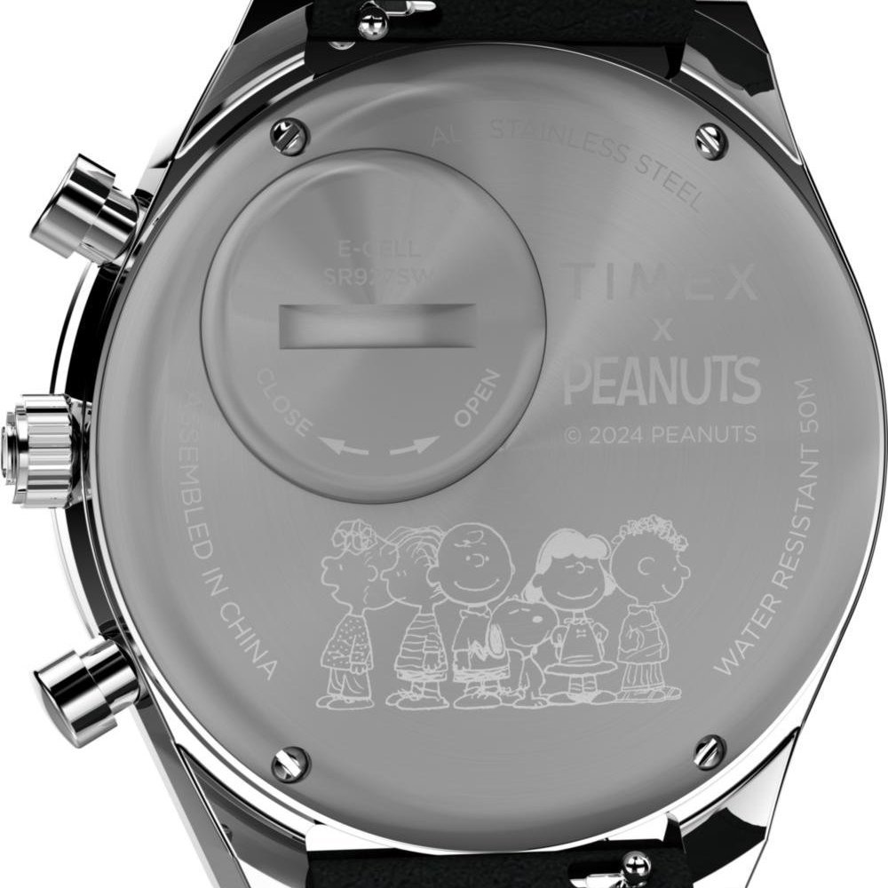 Timex - Orologio Chronograph Q Timex - Snoopy - Pelle