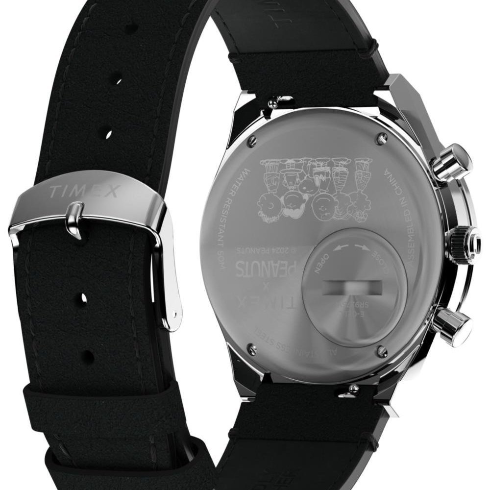 Timex - Orologio Chronograph Q Timex - Snoopy - Pelle