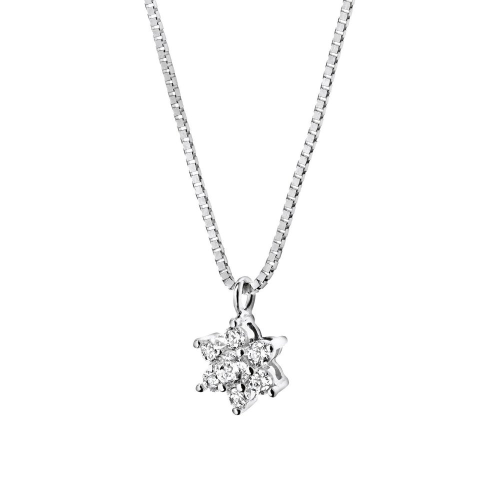 Comete Gioielli - Girocollo Fiore - Oro Rosa - Diamanti