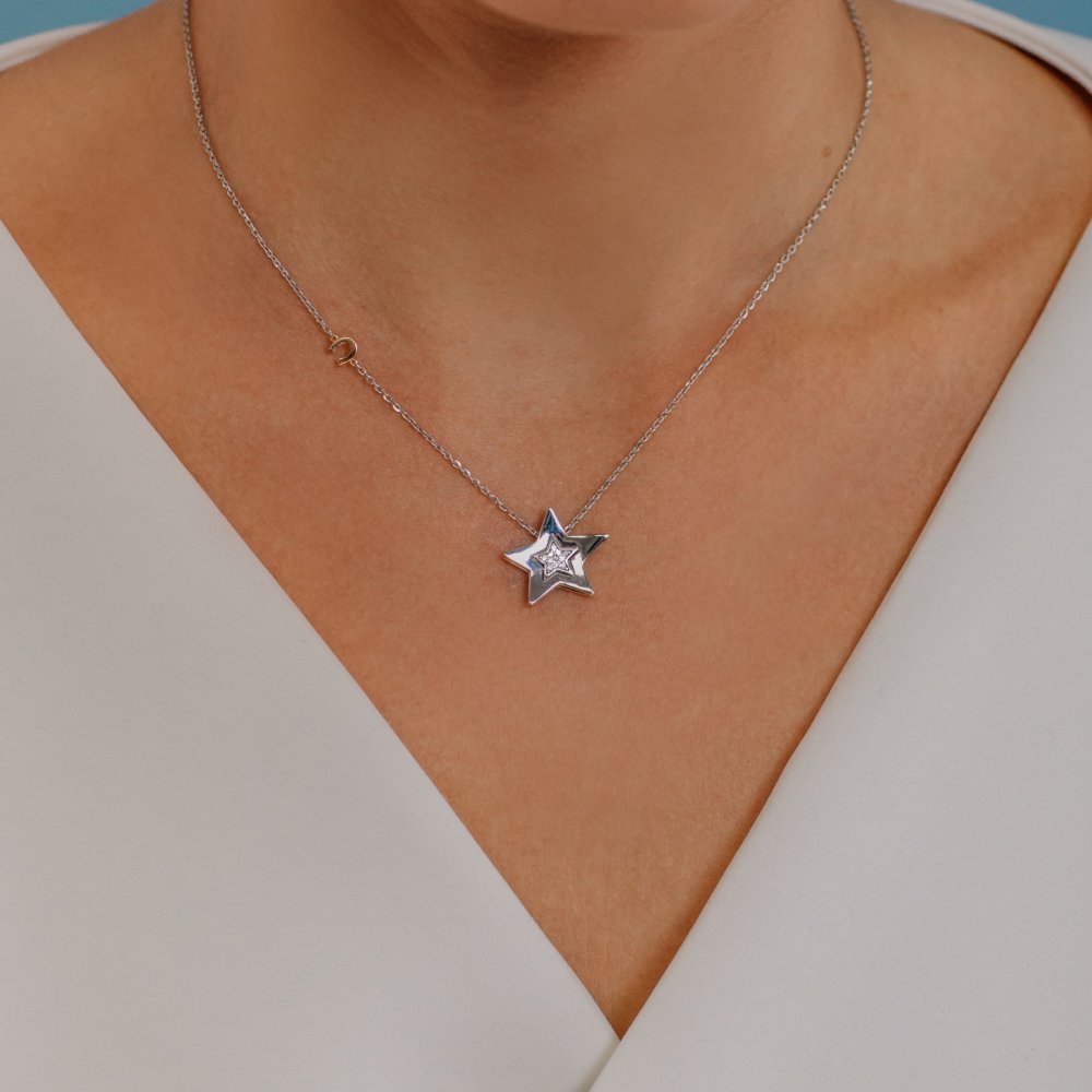 Comete Gioielli - Girocollo Oro Bianco - Diamanti