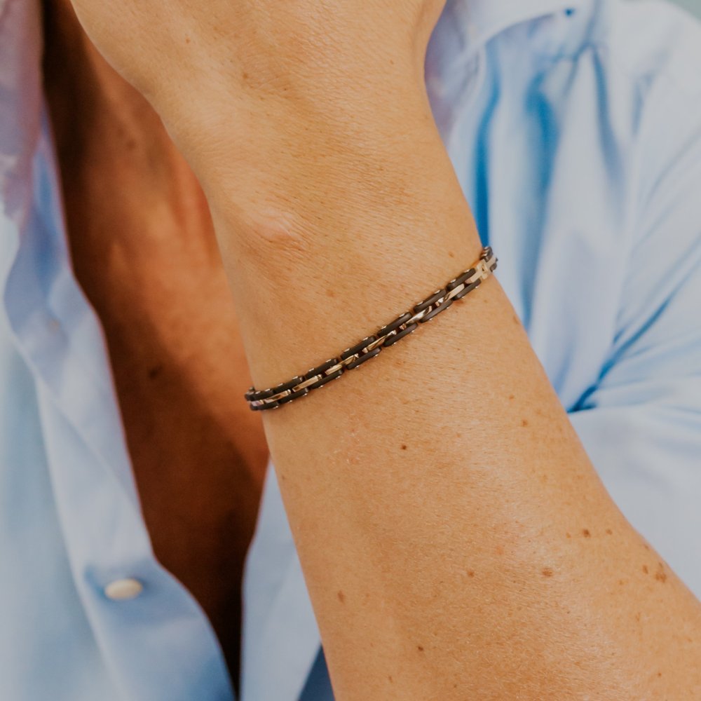 Comete Gioielli - Bracciale Acciaio - Zircone Nero