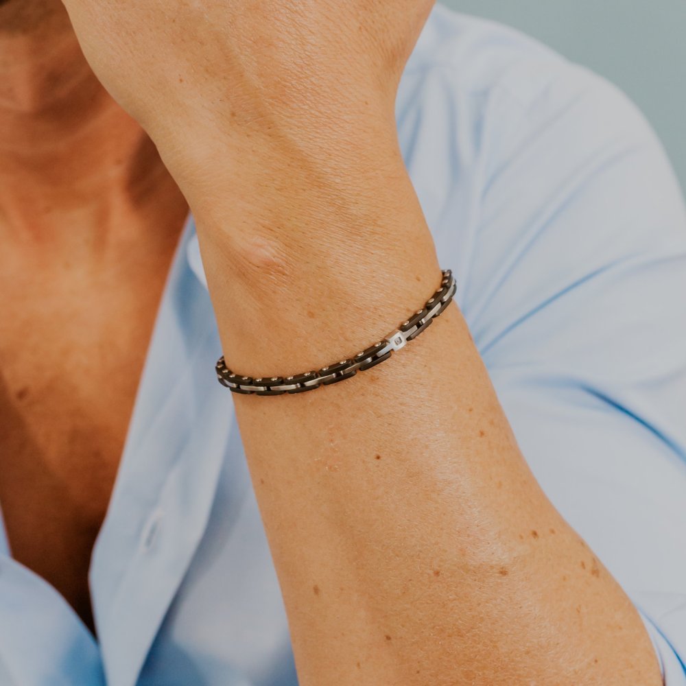 Comete Gioielli - Bracciale Acciaio - Zircone Bianco