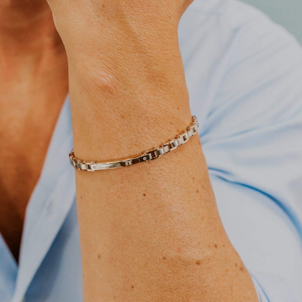 Comete Gioielli - Bracciale Acciaio - Zirconi Bianchi