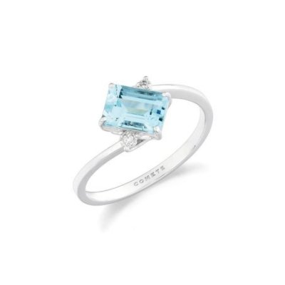 Comete Gioielli - Anello Oro E Diamanti - Acquamarina