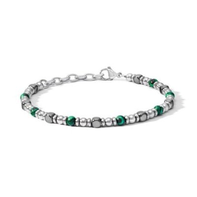 Comete Gioielli - Bracciale Acciaio - Malachite