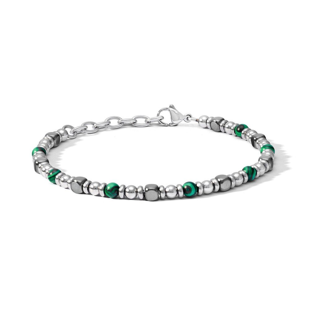Comete Gioielli - Bracciale Acciaio - Malachite