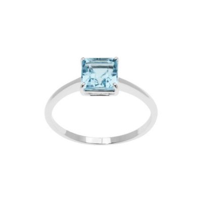 Comete Gioielli - Anello Oro Bianco - Topazio Azzurro