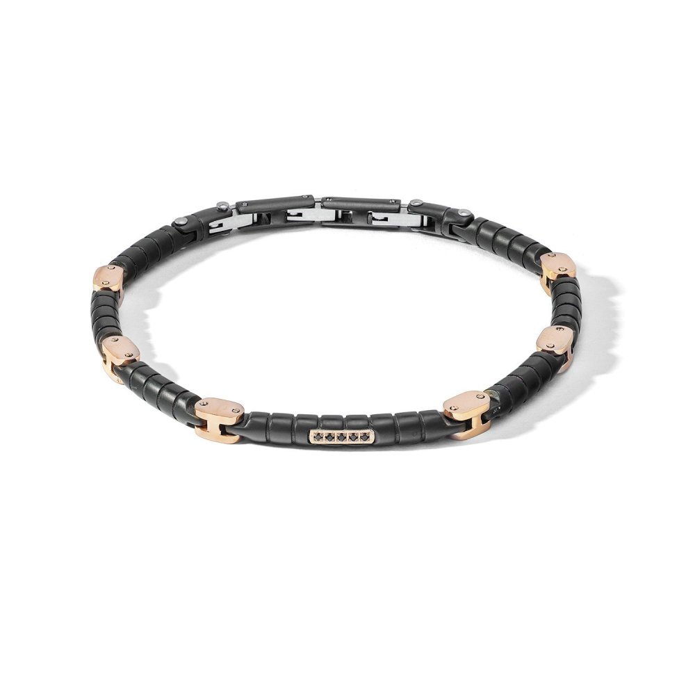 Comete Gioielli - Bracciale Nero - Acciaio - Diamanti