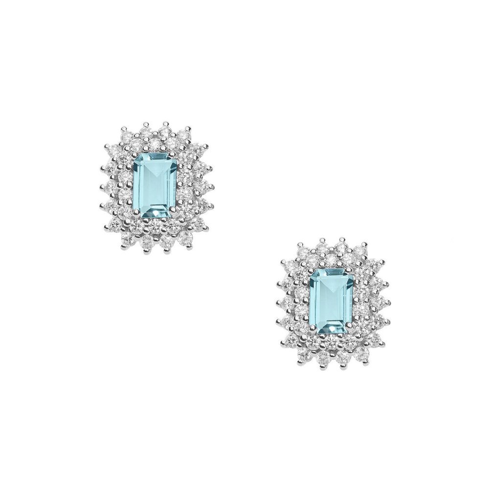 Comete Gioielli - Orecchini Oro - Diamanti - Acquamarina