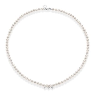 Comete Gioielli - Collana Filo Perle - Oro E Diamanti