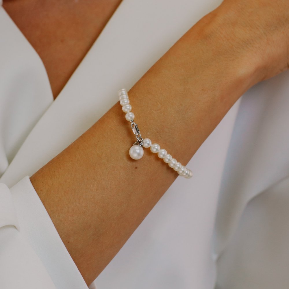 Comete Gioielli - Bracciale Filo Perle - Oro - Diamante
