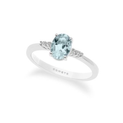 Comete Gioielli - Anello Oro - Diamanti - Acquamarina