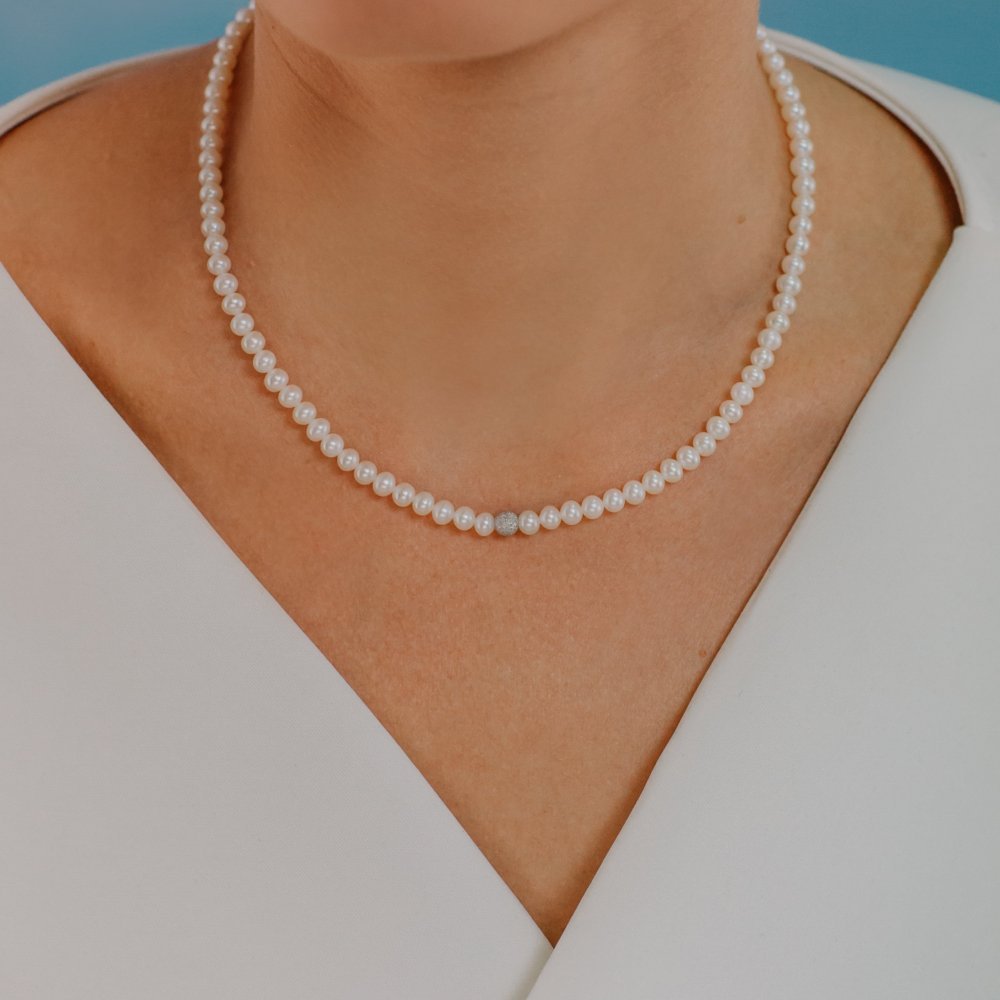 Comete Gioielli - Collana Perle - Oro - Diamanti