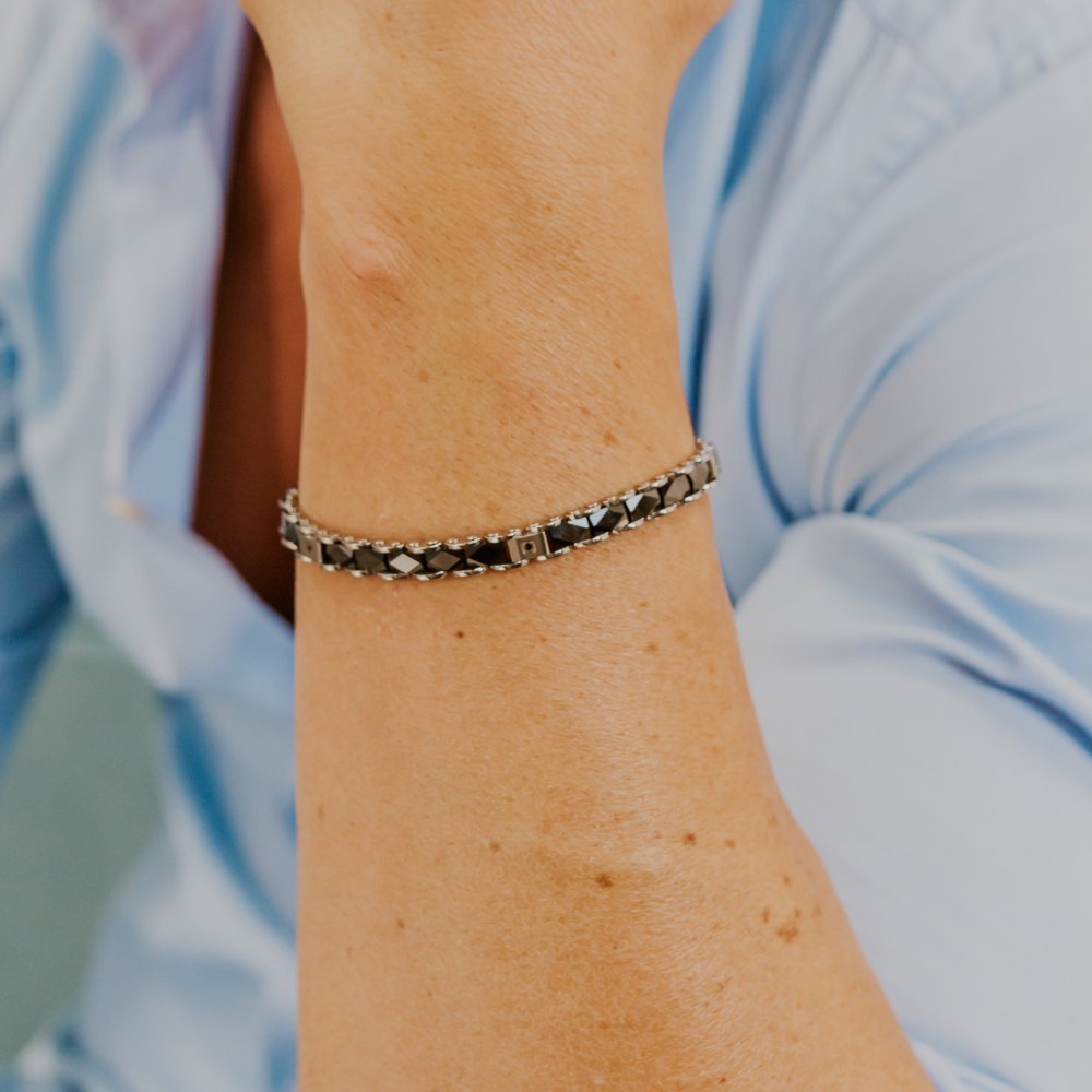 Comete Gioielli - Bracciale Acciaio - Ceramica Nera
