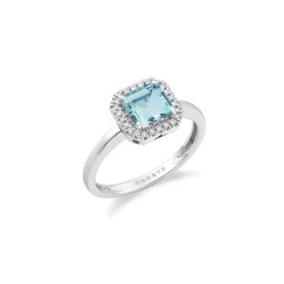 Comete Gioielli - Anello Acquamarina - Oro Bianco - Diamanti