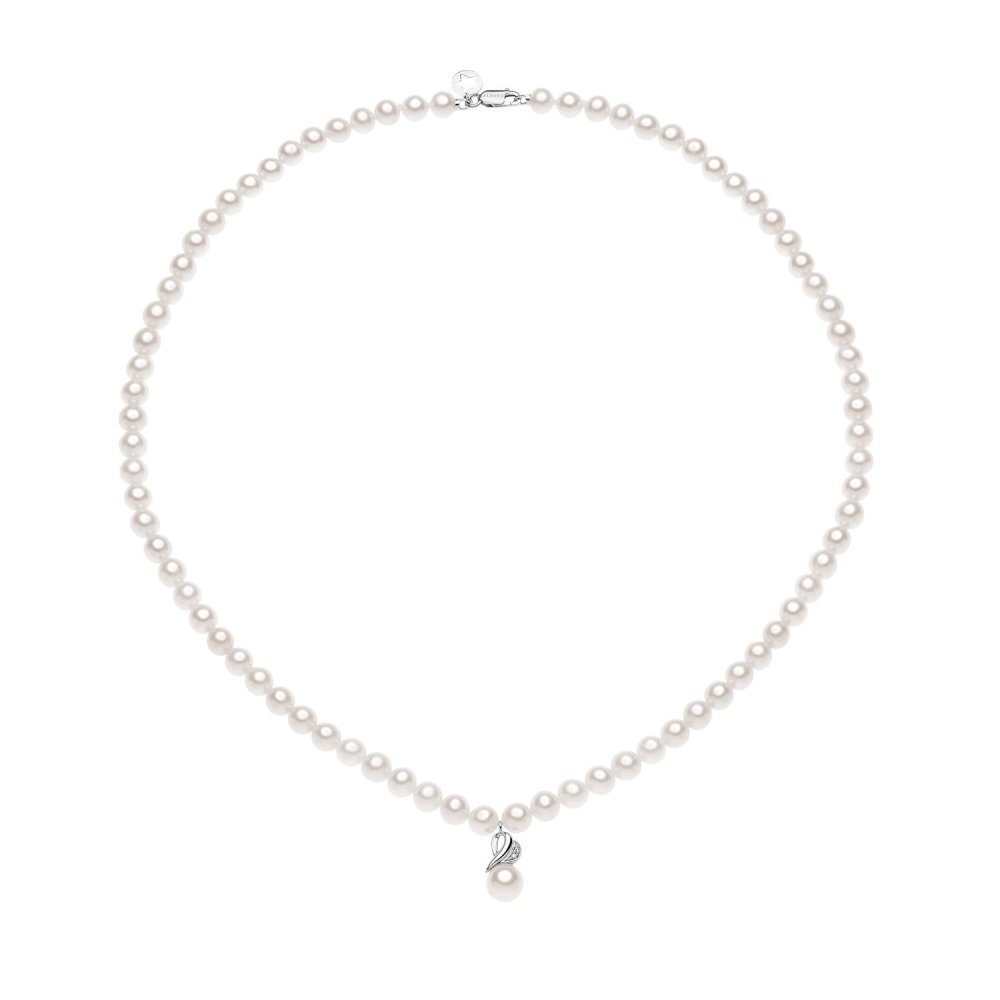 Comete Gioielli - Collana Filo Perle - Oro Bianco - Diamanti