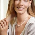 Comete Gioielli - Collana Filo Perle - Oro Bianco - Diamanti