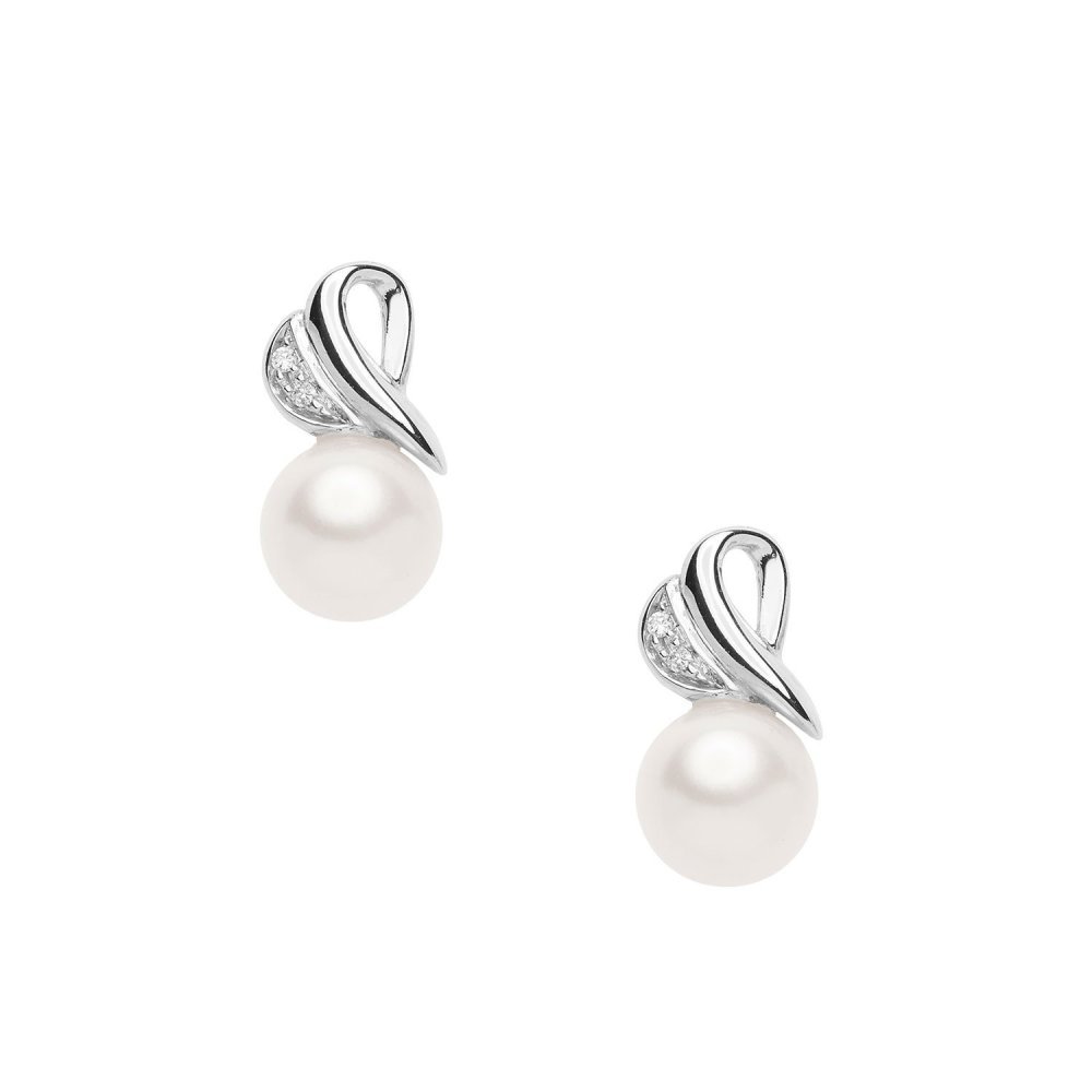 Comete Gioielli - Orecchini Perle - Oro Bianco - Diamanti