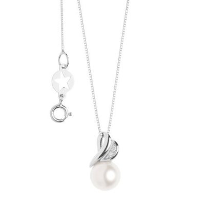 Comete Gioielli - Collana Cuore - Oro Bianco - Perla