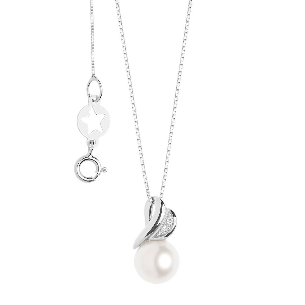 Comete Gioielli - Collana Cuore - Oro Bianco - Perla