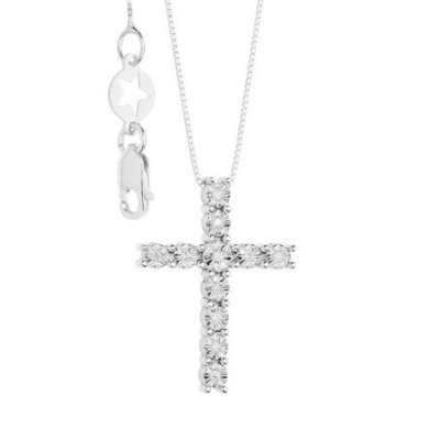 Comete Gioielli - Collana Croce - Oro - Diamanti