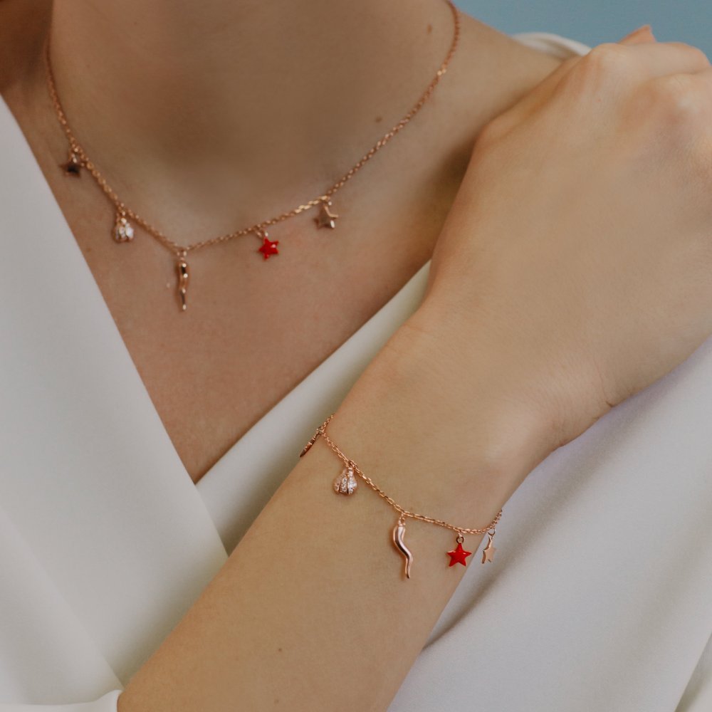 Comete Gioielli - Bracciale Cornetto - Argento - Zirconi