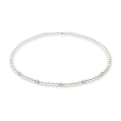 Comete Gioielli - Collana Filo Perle - Oro 750‰ - Perle Diamantate