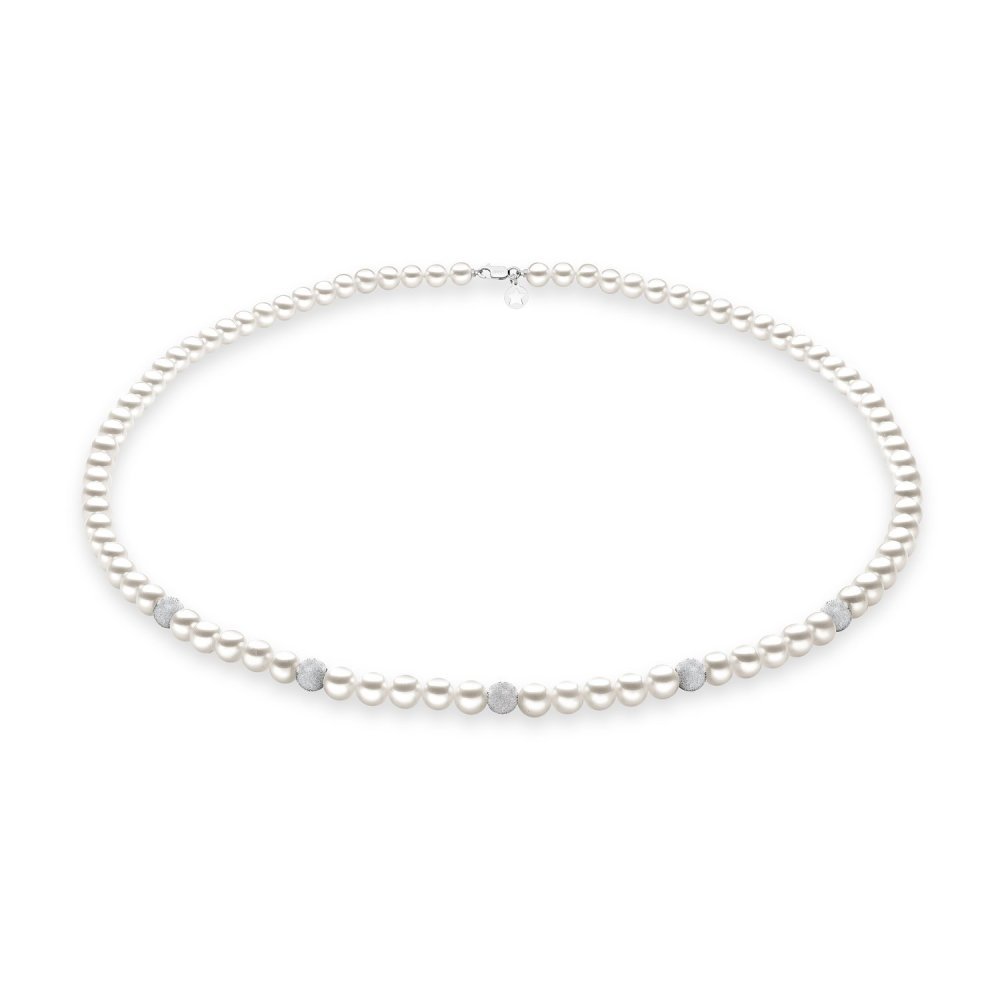 Comete Gioielli - Collana Filo Perle - Oro 750‰ - Perle Diamantate