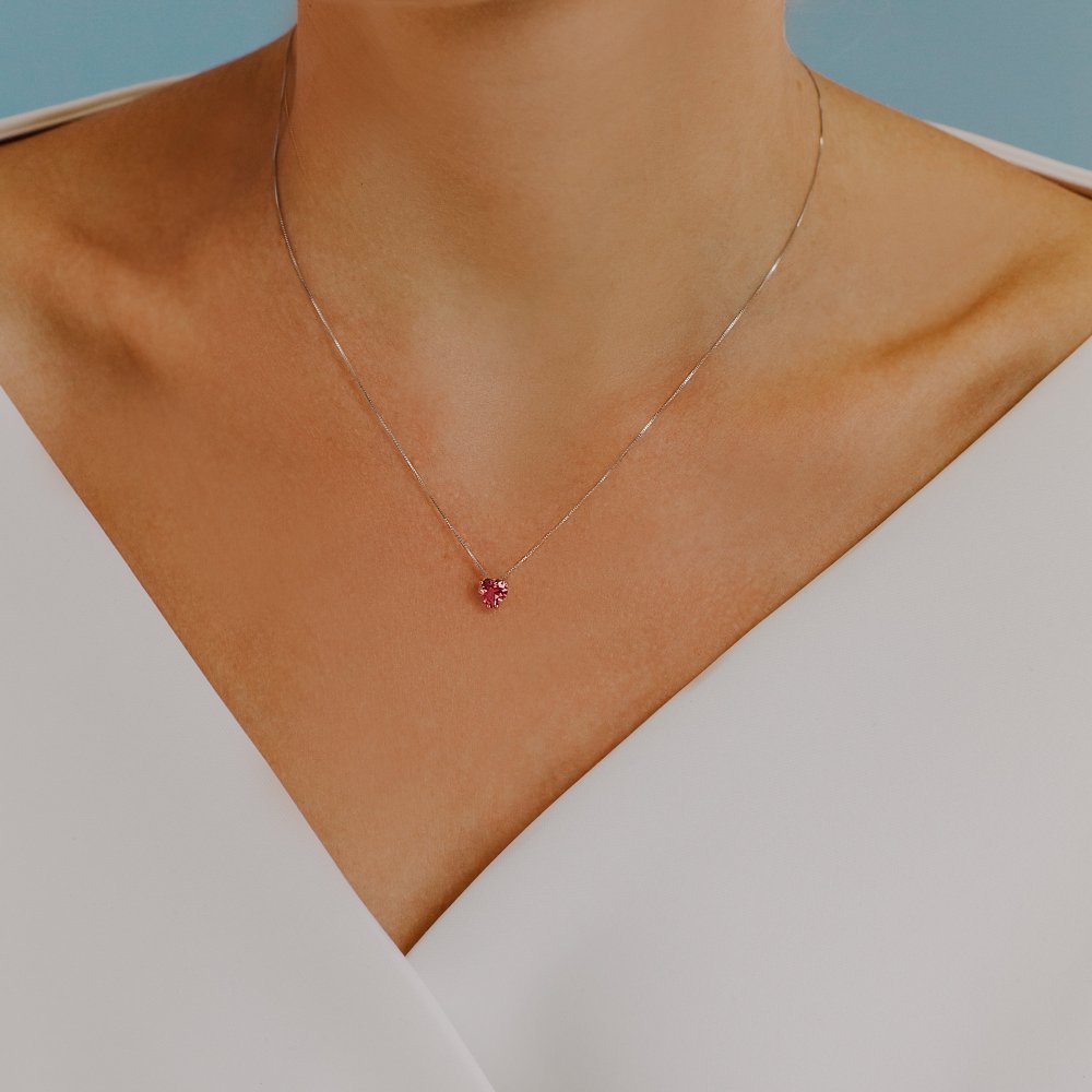 Comete Gioielli - Collana Cuore - Oro Rosè - Topazio