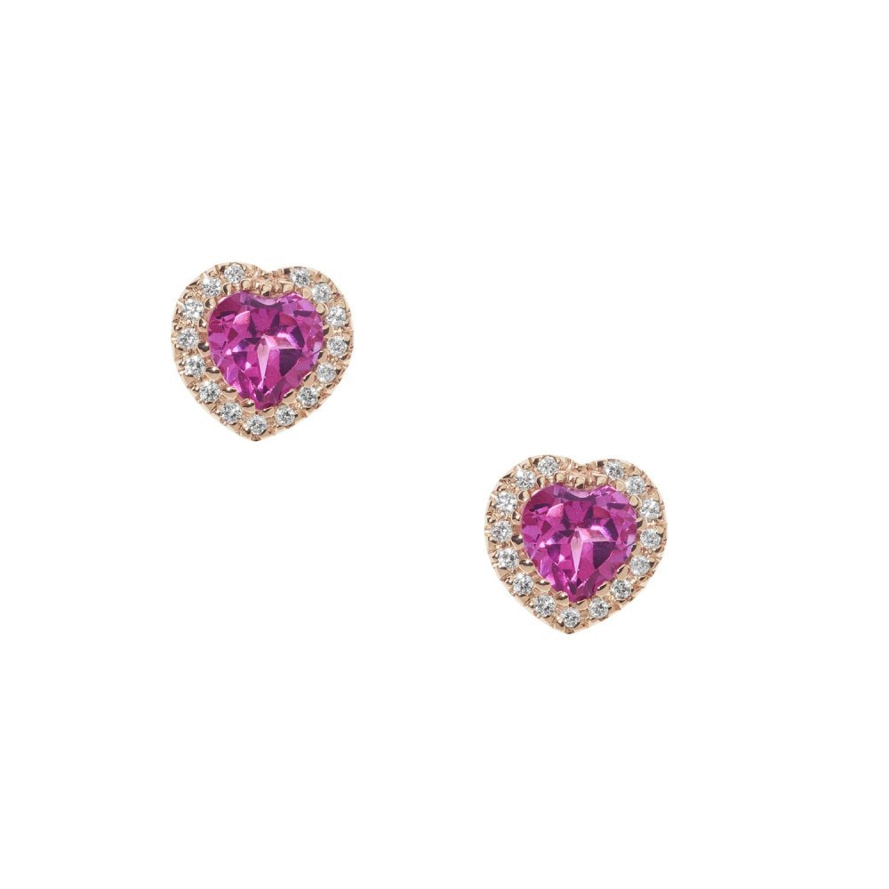 Comete Gioielli - Orecchini Oro - Diamanti - Topazi Rosa