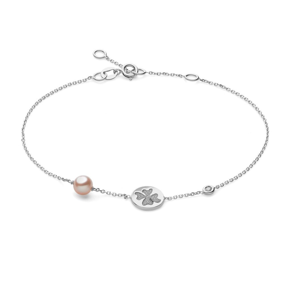 Comete Gioielli - Bracciale Quadrifoglio - Oro Bianco - Diamanti