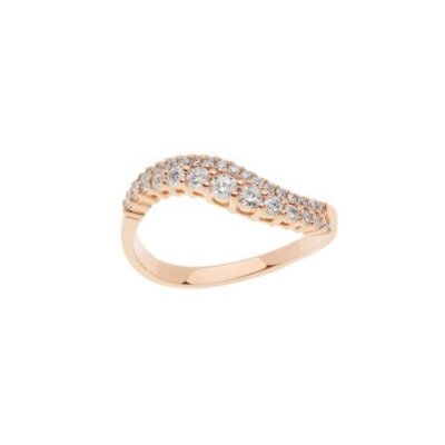 Comete Gioielli - Anello Onda - Oro Rosè - Diamanti