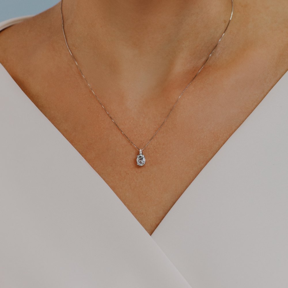 Comete Gioielli - Collana Oro - Diamanti - Acquamarina