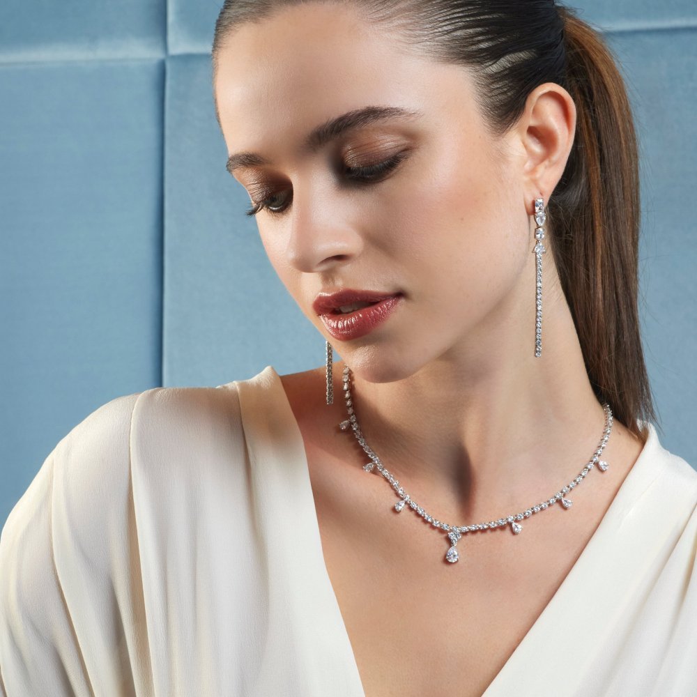 Comete Gioielli - Orecchini A Cascata - Argento 925‰ - Zirconi