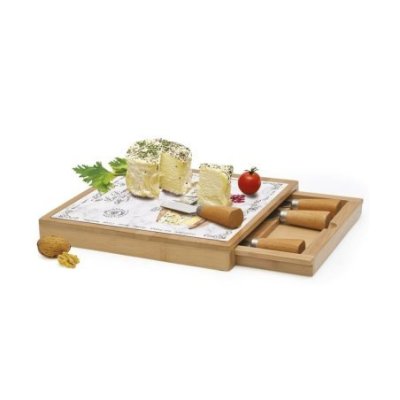 Easy Life - Tagliere Formaggio - Vetro E Bamboo