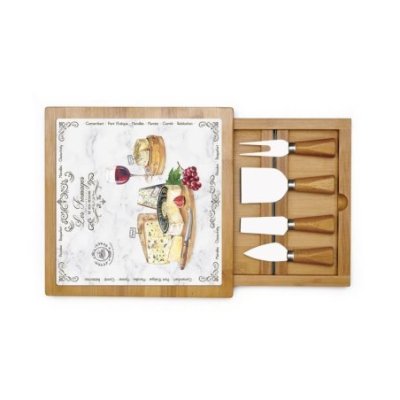 Easy Life - Tagliere Formaggio - Vetro E Bamboo