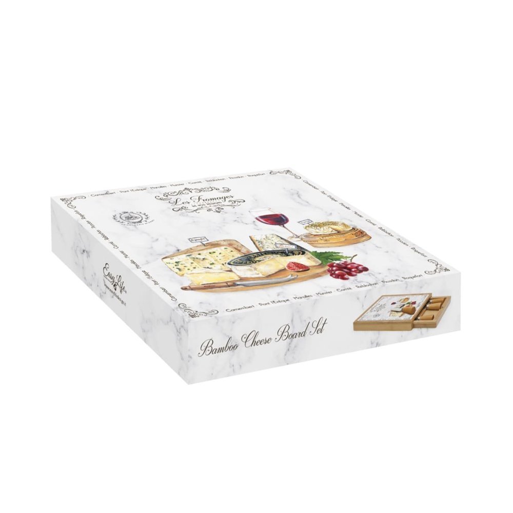 Easy Life - Tagliere Formaggio - Vetro E Bamboo