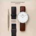 Daniel Wellington - Classico Sheffield - Pelle - Argento