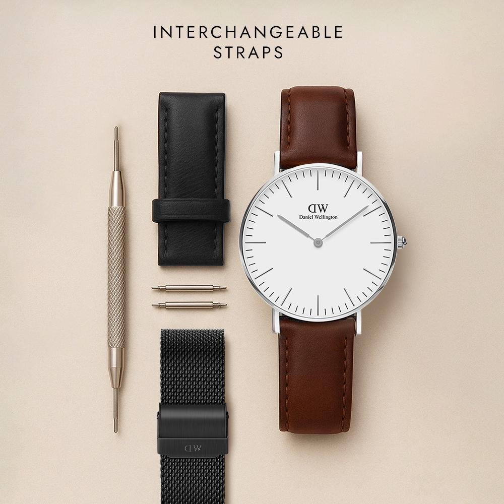 Daniel Wellington - Classico Sheffield - Pelle - Argento