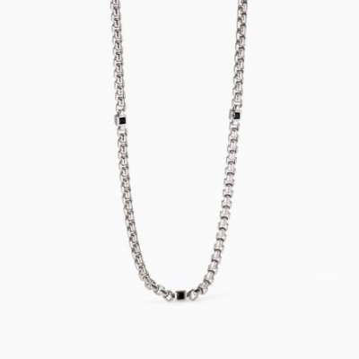 Mabina - Collana Uomo - Zirconi Neri - Argento