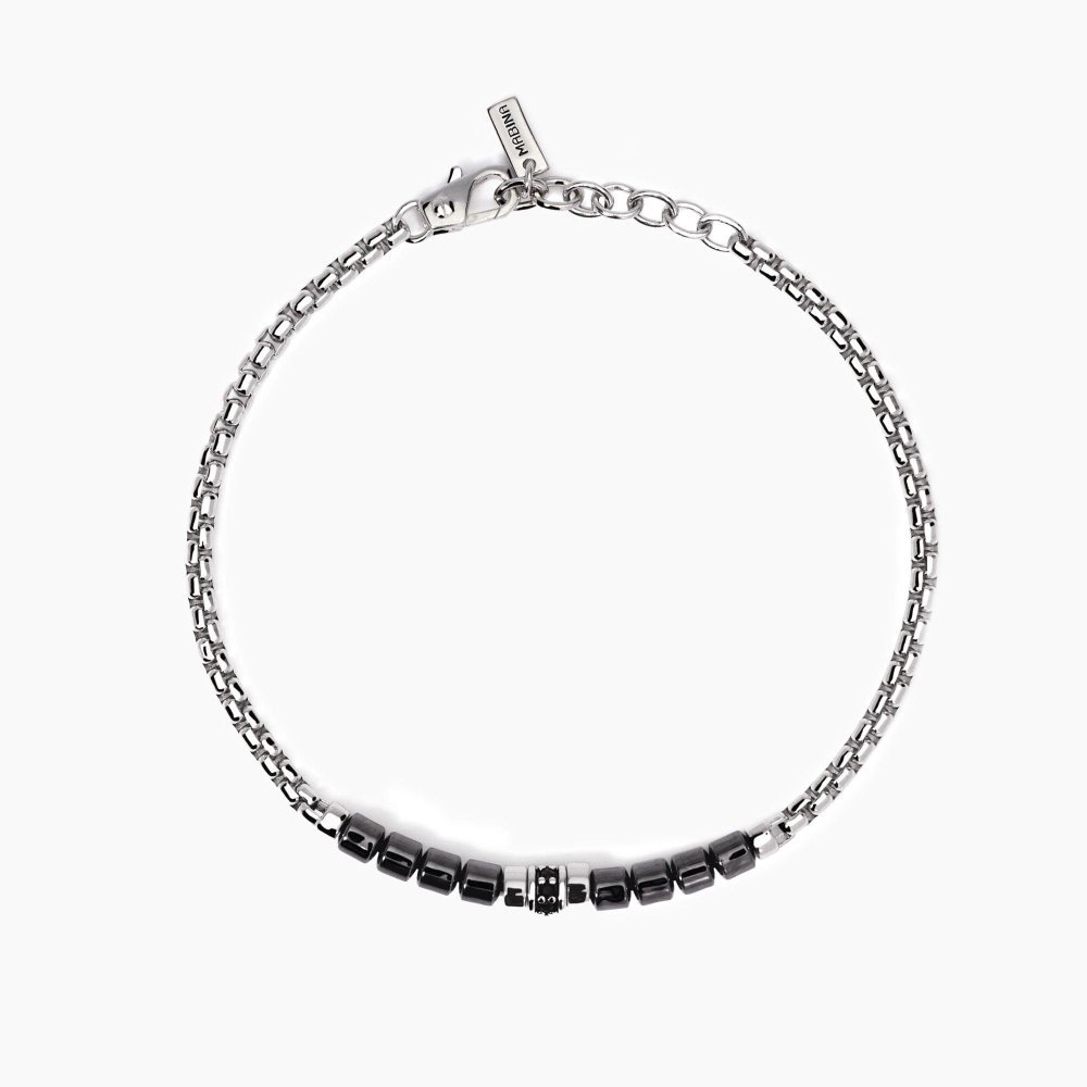Mabina - Bracciale Uomo - Ematite Grigia - Argento